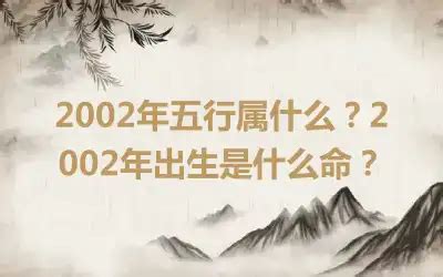 2002年生肖五行|2002年五行属什么？2002年出生是什么命？